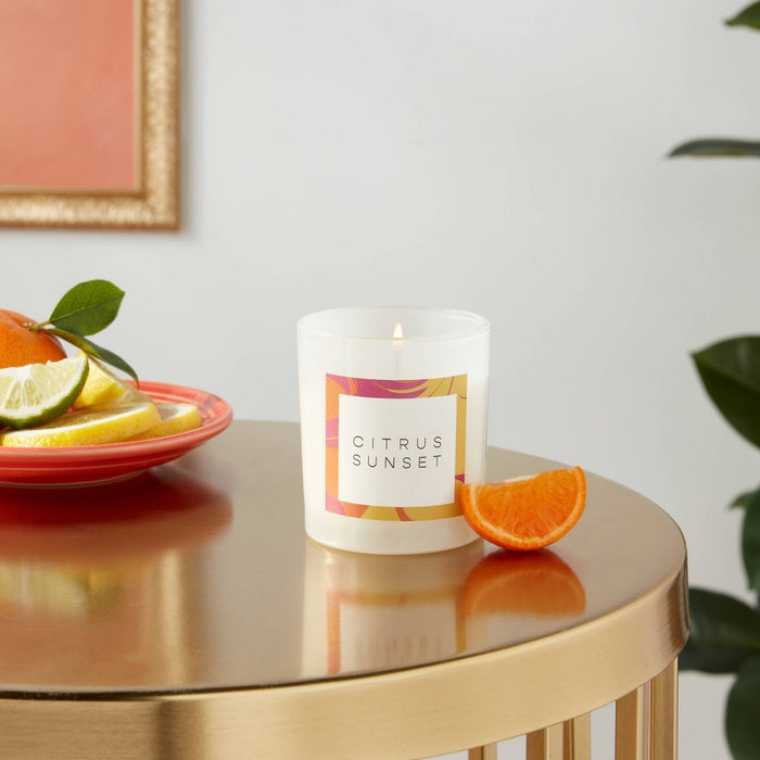 Milky Glass Jar Candle Citrus Sunset - Opalhouse