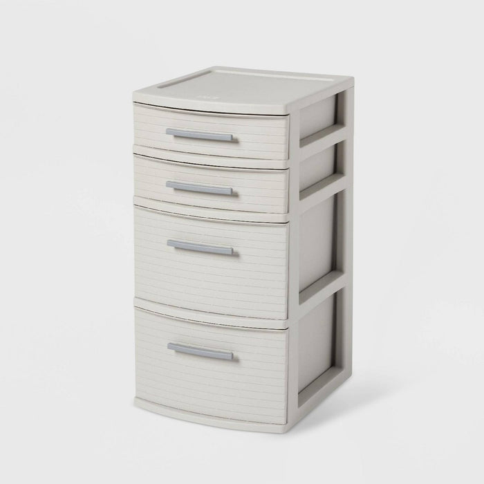 4 Drawer Weave Tower Dark Gray - Brightroom