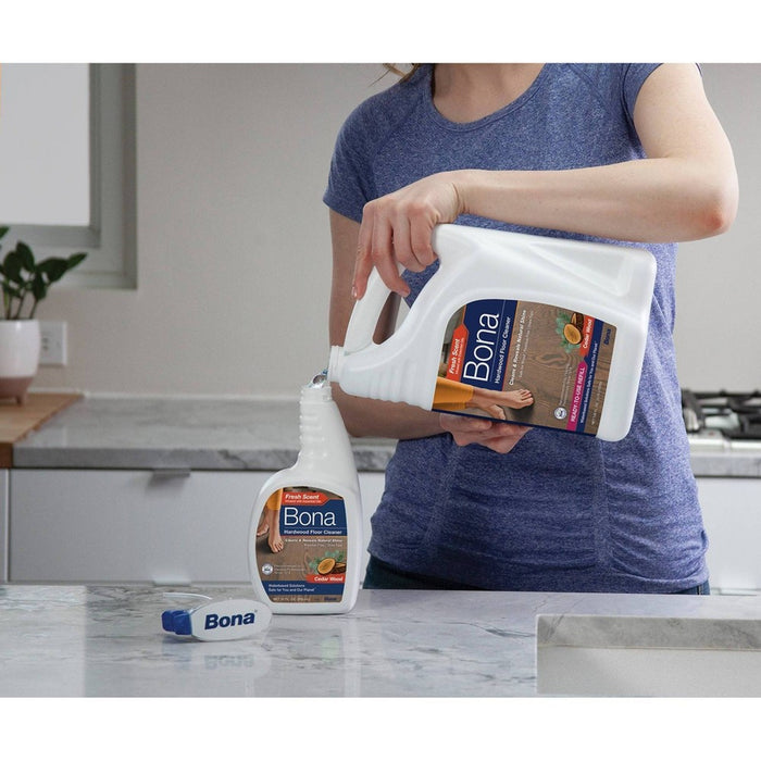 Bona Cedarwood Eucalyptus Peony Cleaning Products Wood Cleaner Spray + Mop Multi-Purpose Floor Cleaner - 32 fl oz