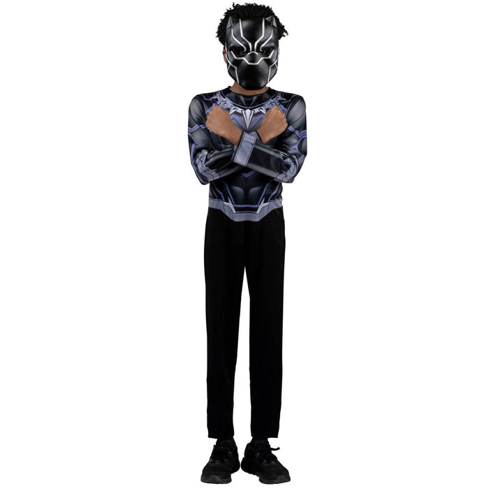 Kids' Black Panther Halloween Costume Jumpsuit with Mask L