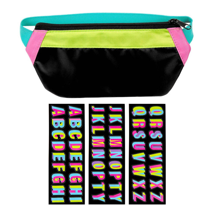 Fashion Angels Nylon Fanny Pack Elastic Pencil Pouch Black/Neon
