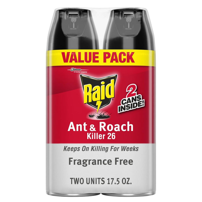 Raid Ant and Roach Killer Fragrance Free - 17.5oz/2ct