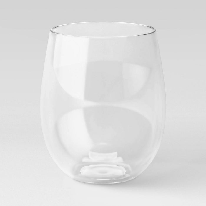 14oz Plastic Stemless Wine Glass - Threshold