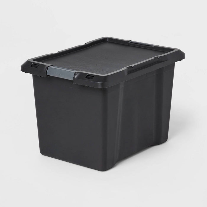 L Latching Storage Tote Black - Brightroom