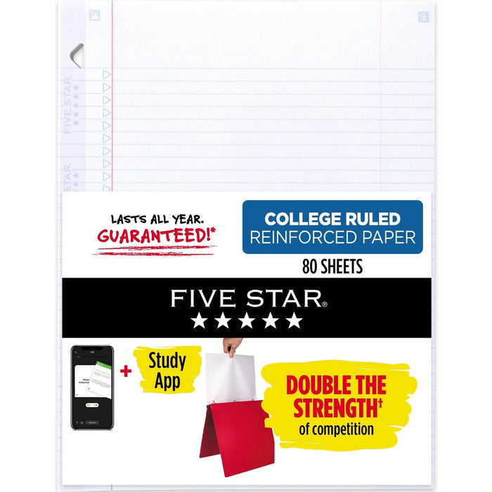 Five Star 80ct College Ruled Reinforced Filler Paper2