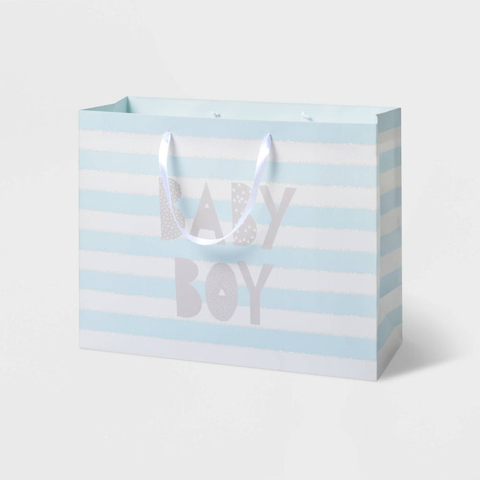 Medium Striped Baby Shower Gift Bag - Spritz