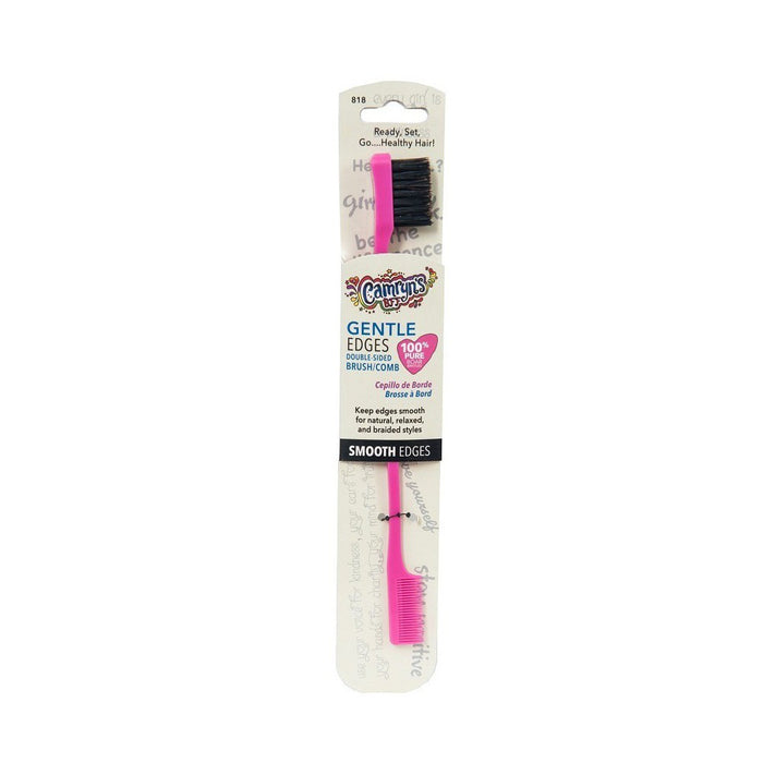 Camryn's BFF Gentle Edges Double-Sided Hair Brush/Comb - Hot Pink