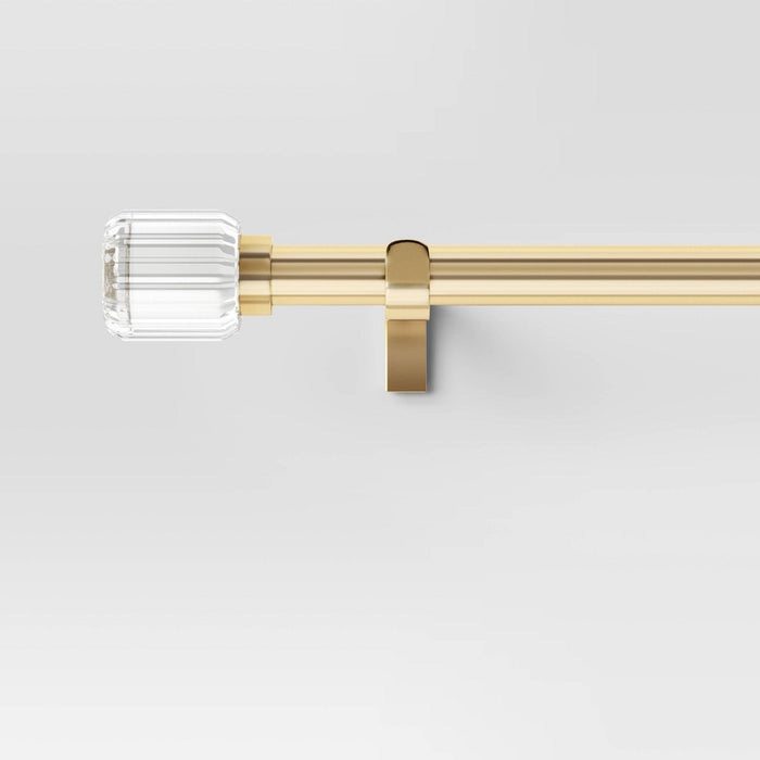36"-66" Clear Ribbed Curtain Rod Brass - Threshold (LOCAL PICKUP ONLY)
