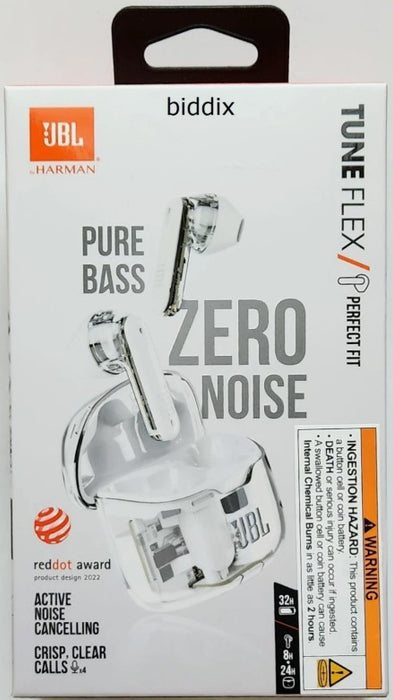 JBL Tune Flex True Wireless Bluetooth Earbuds - Ghost White