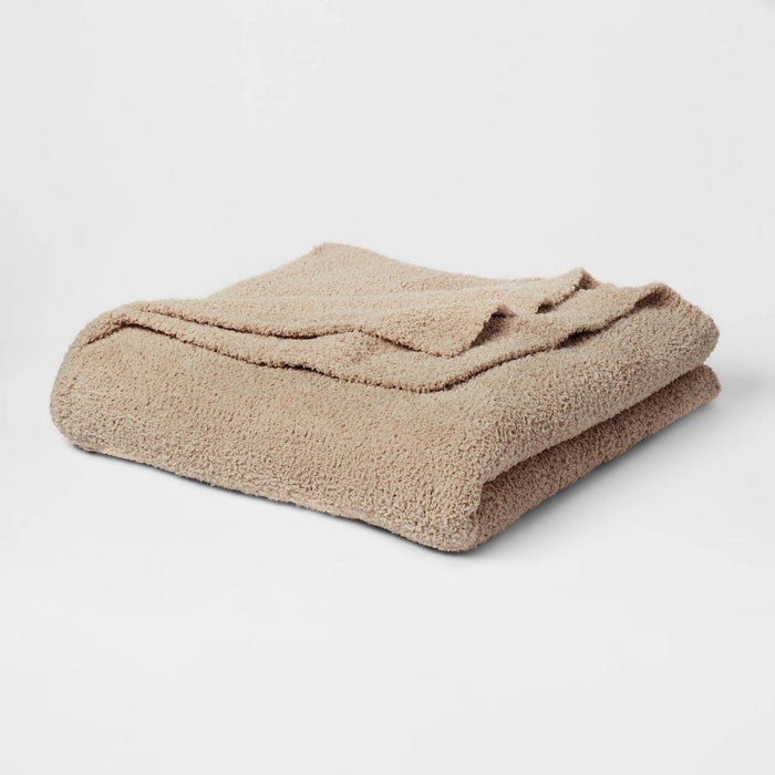Twin/Twin XL Cozy Chenille Bed Blanket True Khaki - Threshold