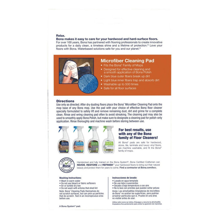 Bona Cleaning Products Reusable Mop Refill Multi Surface Microfiber Cleaning & Mopping Pads Value Pack - Unscented - 3ct