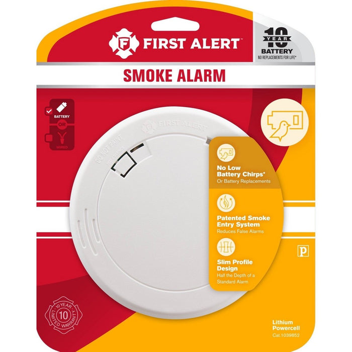First Alert PR710 10-Year Battery Powered Slim Smoke Detector