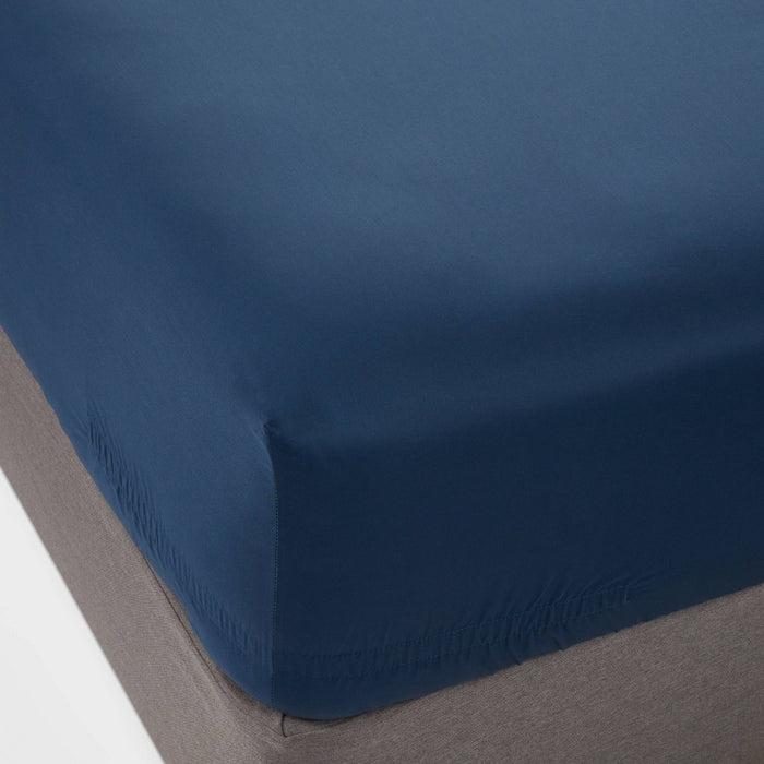 Queen 400 Thread Count Performance Fitted Sheet Metallic Blue - Threshold