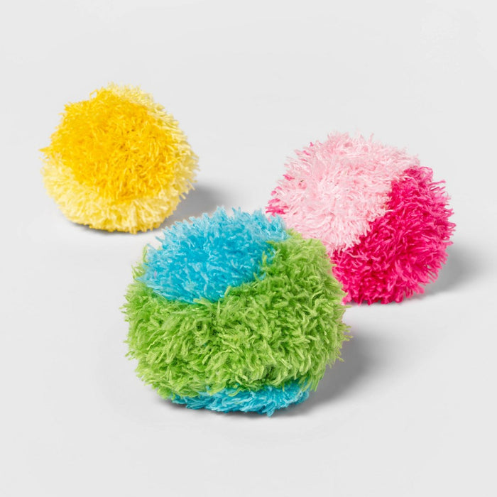 Furry Poms Cat Toy - 3pk - Boots & Barkley