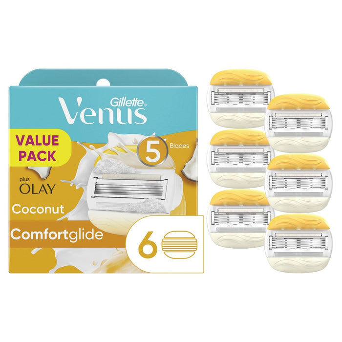 Venus Comfortglide plus Olay Coconut Women's Razor Blade Refills - 6ct