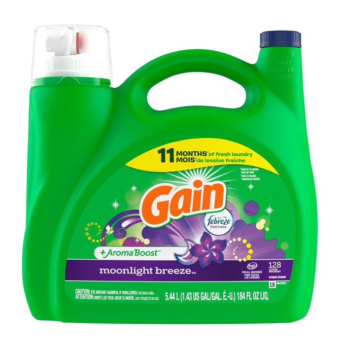 Gain + Aroma Boost Moonlight Breeze Scent HE Compatible Liquid Laundry Detergent - 184 fl oz