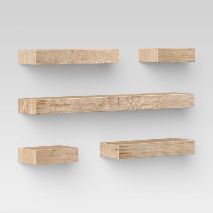 Set of 5 Wall Shelf Natural - Project 62 (LOCAL PICKUP ONLY)