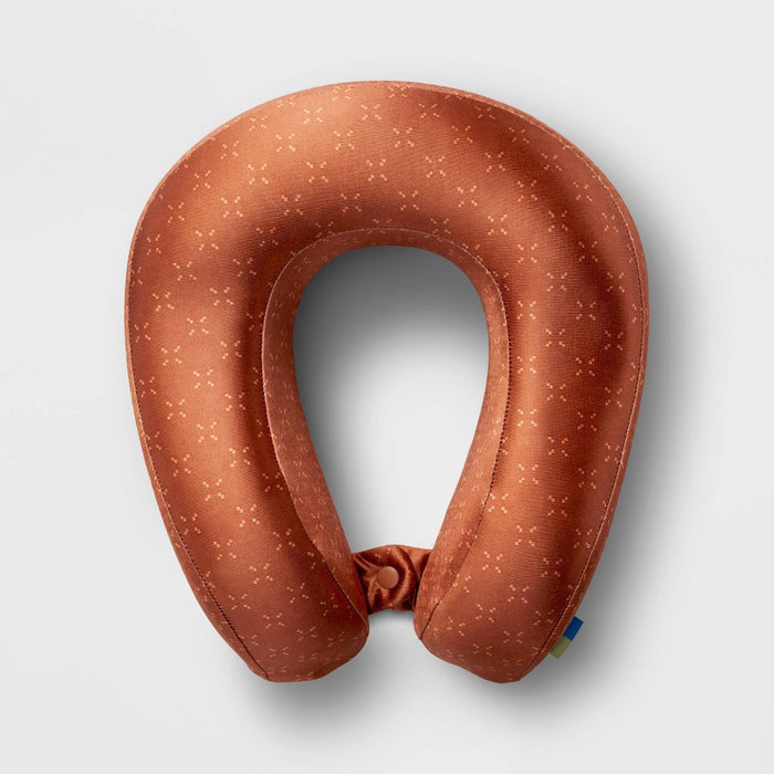Memory Foam Travel Neck Pillow Amber Brown - Open Story