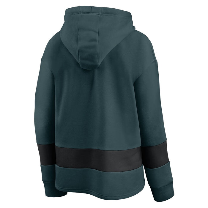 NFL Philadelphia Eagles Women's Halftime Adjustment Long Sleeve Fleece Hooded Sweatshirt - L