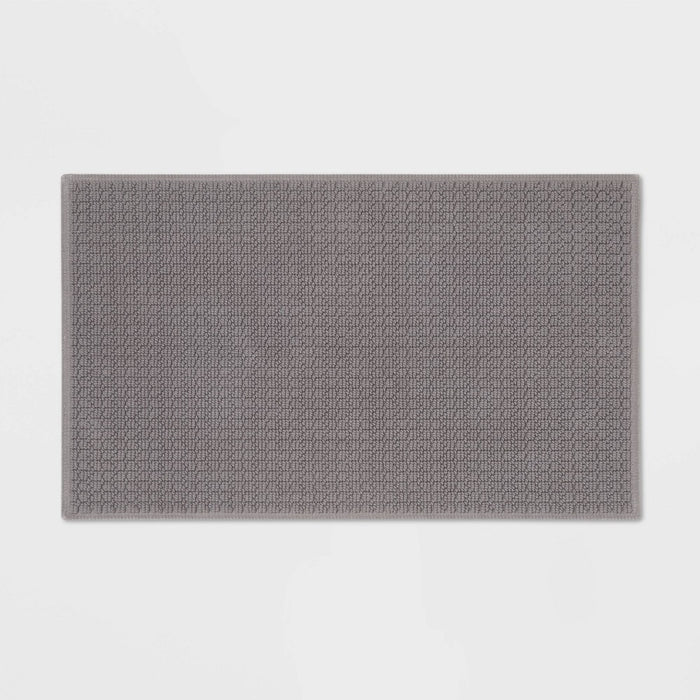 20"x34" Antimicrobial Bath Mat Dark Gray - Threshold