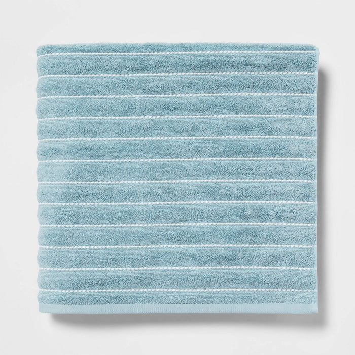 Performance Plus Oversized Bath Towel Aqua Striped - Threshold