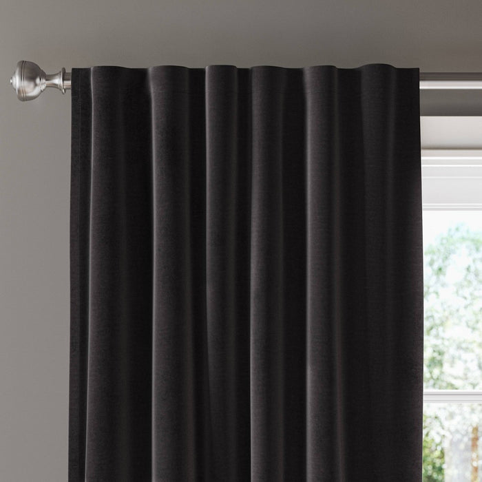 1pc 84"x50" Velvet Blackout Window Curtain Panel Black - Threshold