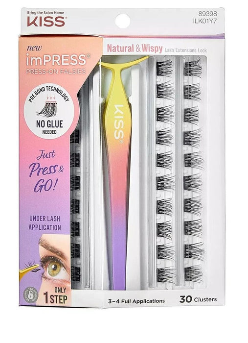 KISS Products imPRESS Press-On Falsies Eyelash Clusters Kit - Natural & Wispy - 31ct