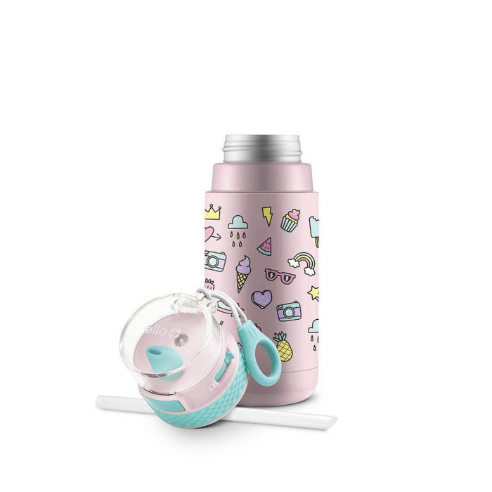 Ello 12oz Stainless Steel Ride Kids' Water Bottle Pink