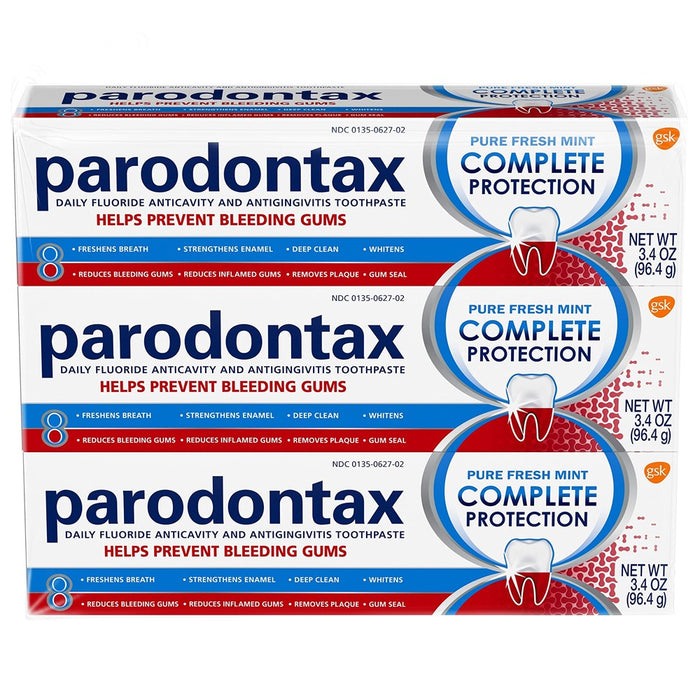 Parodontax Complete Protection Toothpaste, Pure Fresh Mint - 3.4 Oz X 3
