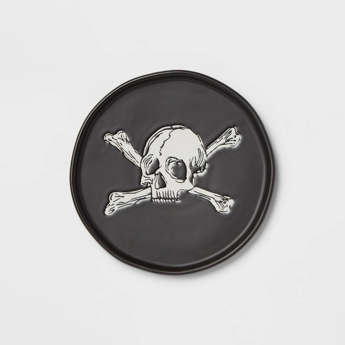 Halloween Skull & Bones Stoneware Appetizer Plate - Threshold