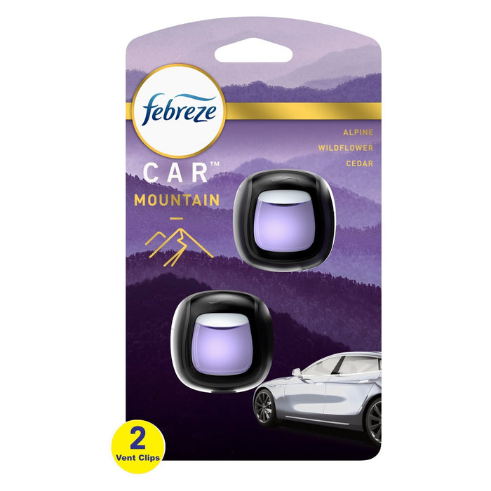 Febreze Car Vent Clip Air Freshener - Mountain Scent - 0.14 fl oz/2pk