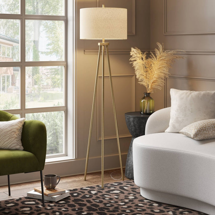 Ellis Tripod Floor Lamp Brass - Threshold