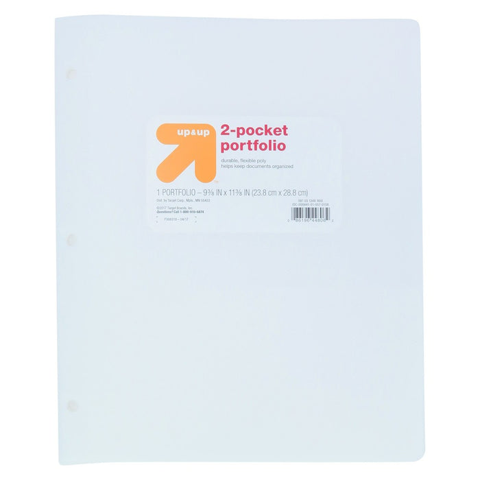 2 Pocket Plastic Folder White - up & up
