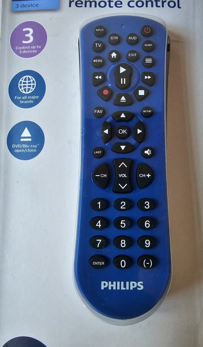 Philips 3-Device Remote Control Blue