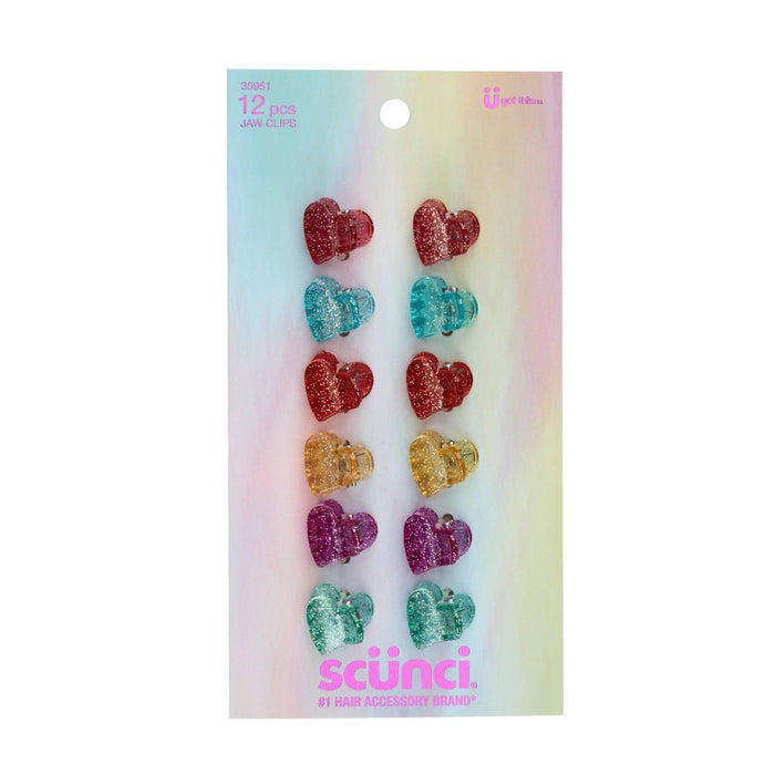 scunci Kids Jaw Clips - Glitter - 12pk