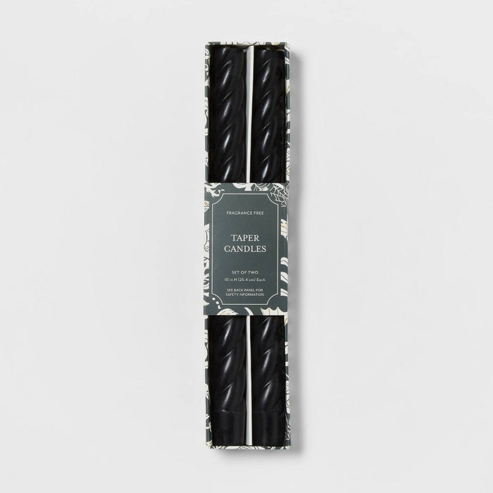 2pk Taper Candles Black - Threshold