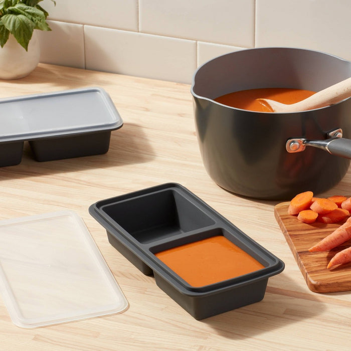 1 Cup Freeze Cube Molds with Lid (Set of 2) Makes two 1-cup portions - Made By Design