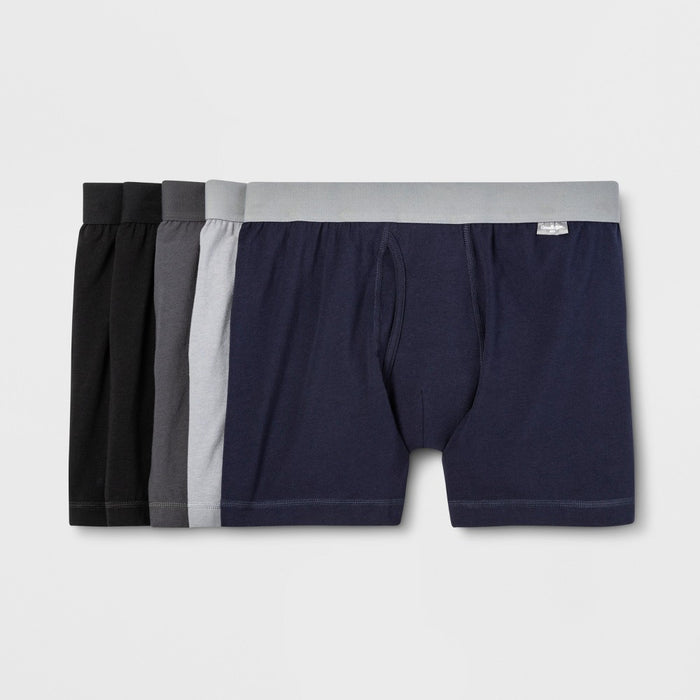 Men's Boxer Briefs 5pk - Goodfellow & Co L Black/Gray/Navy
