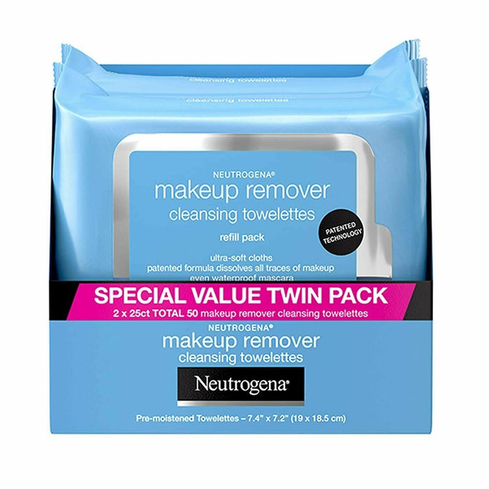 Neutrogena Cleansing Towelettes Unscented Makeup Remover - 50ct