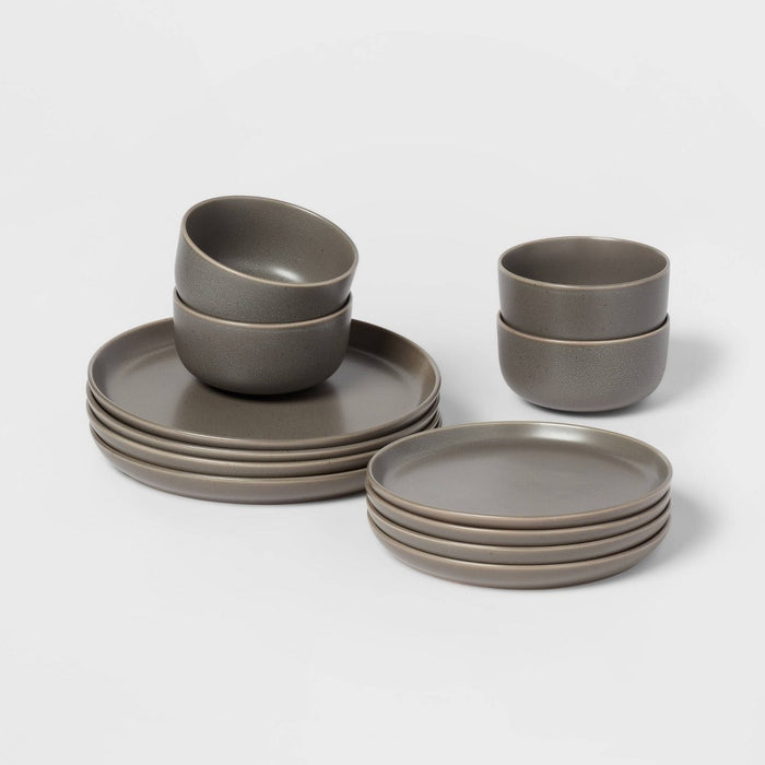 12pc Stoneware Tilley Dinnerware Set Bronze - Threshold (LOCAL PICKUP ONLY)