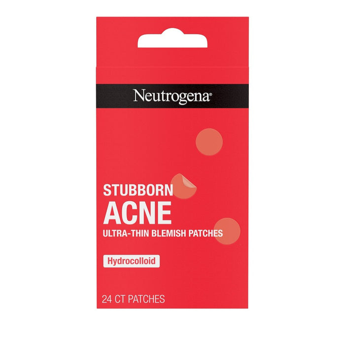 Neutrogena Stubborn Acne Pimple Patches, Ultra-Thin Hydrocolloid Spot Stickers - 24 Patches