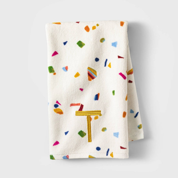 15"x25" Sheared Terry Monogram Hand Towel 'T' - Opalhouse