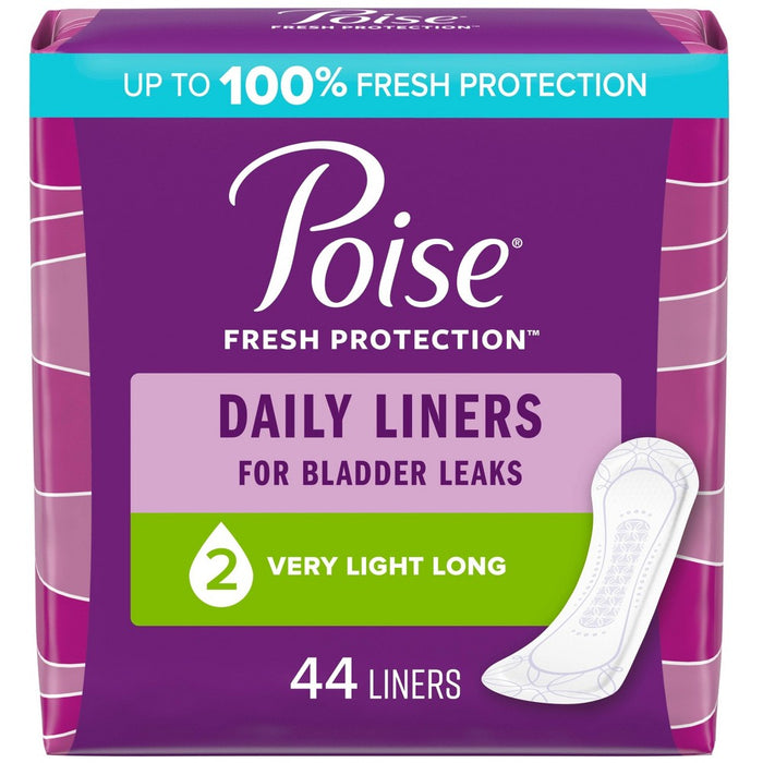 Poise Daily Postpartum Incontinence Panty Liners - Very Light Absorbency - Long - 44ct