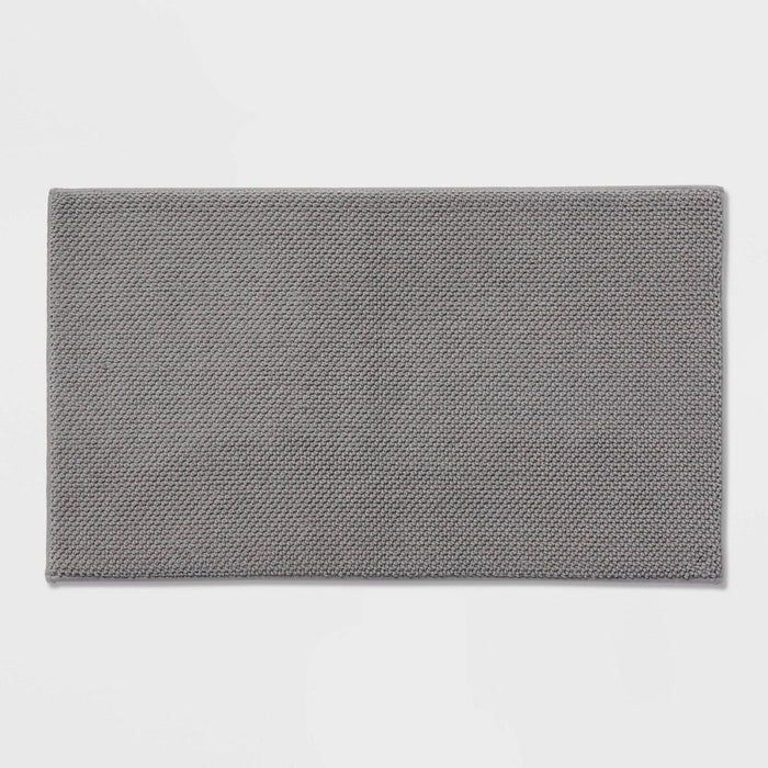 20"x34" Performance Plus Cotton Memory Foam Bath Rug Dark Gray - Threshold