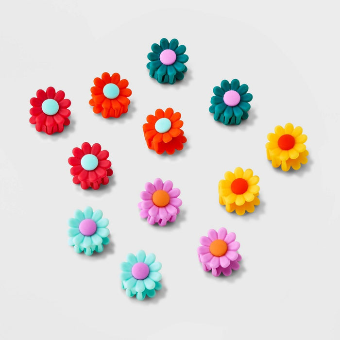Girls' 12pk Matte Flower Claw Clips - art class810000273041
