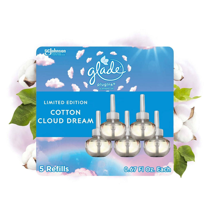 Glade PlugIns Scented Oil Air Freshener Refills - Cotton Cloud Dream - 3.35oz/5pk