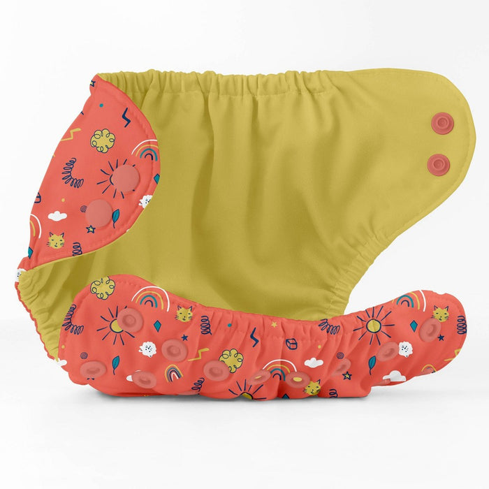 Esembly Cloth Diaper Outer Reusable Diaper Cover & Swim Diaper - Positivity Party - Size 2