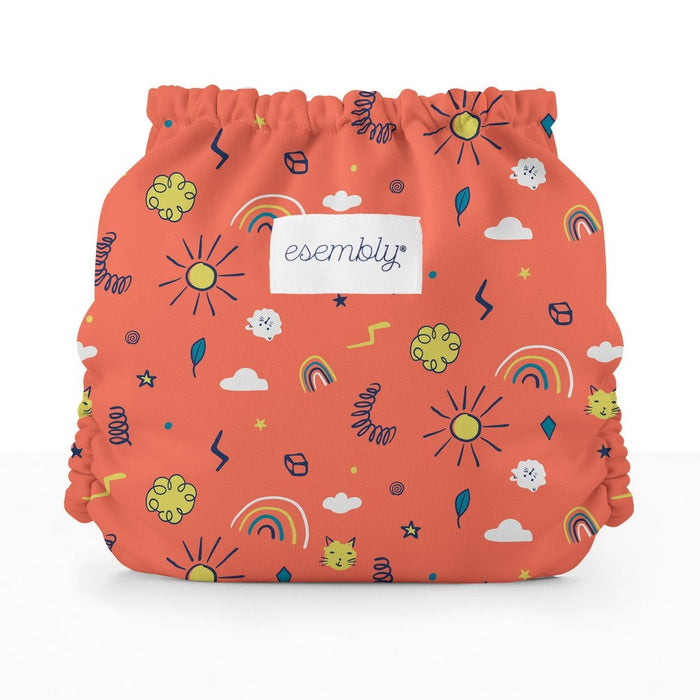 Esembly Cloth Diaper Outer Reusable Diaper Cover & Swim Diaper - Positivity Party - Size 2