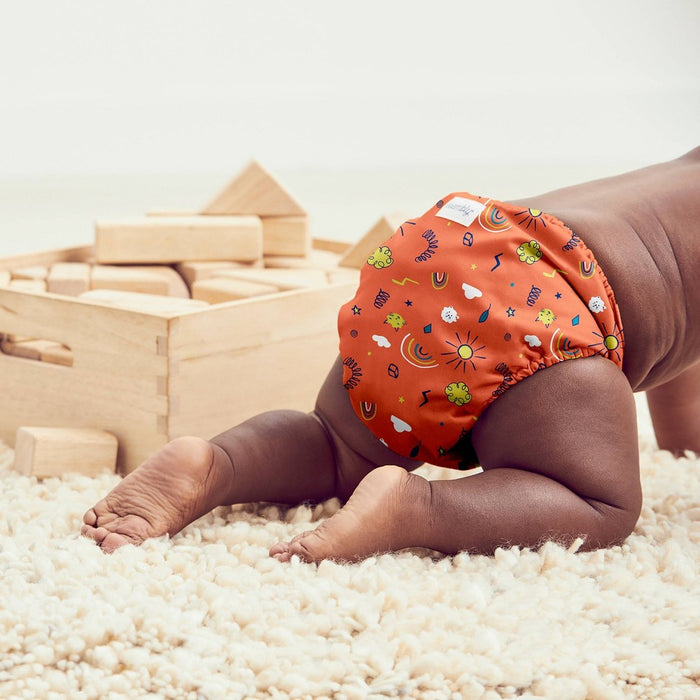 Esembly Cloth Diaper Outer Reusable Diaper Cover & Swim Diaper - Positivity Party - Size 2