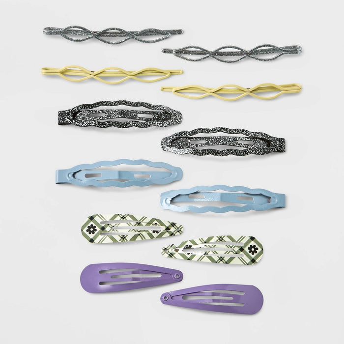 Girls' 12pk Salon Clips & Bobbie Pin Set - art class